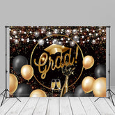 Aperturee - Gold Schwarz Glitzer Ballon Licht Grad Fotohintergrund
